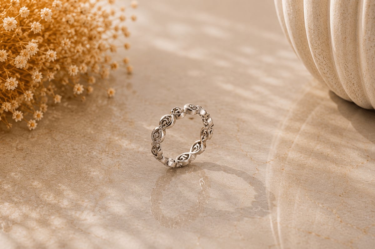 Oxidised Celtic Infinity Eternity Band